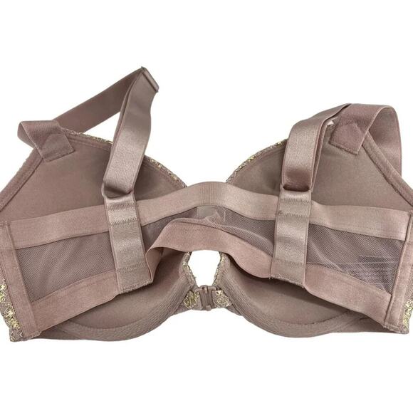 Victoria's Secret Very Sexy Shimmer Metallic Lace Dusty Mauve Push-Up Bra Size 3 - Picture 6 of 6